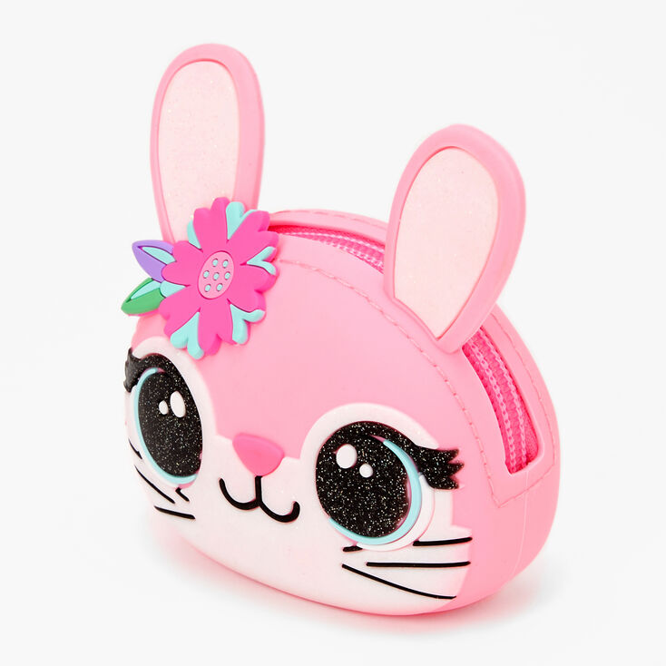 Claire's Porte-monnaie en silicone visage de lapin - Rose