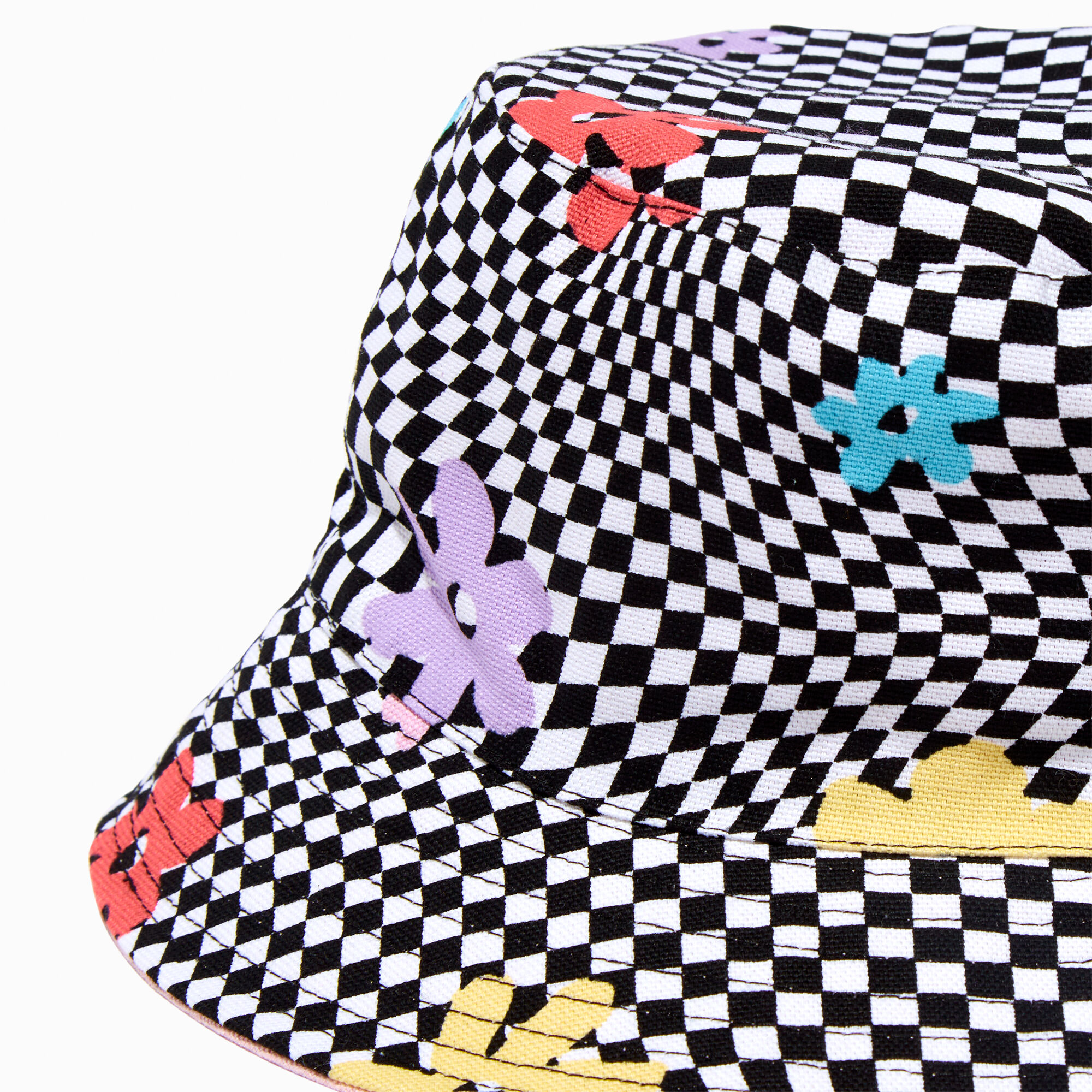Checkerboard Daisy Bucket Hat,
