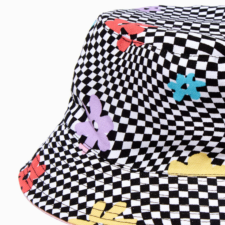 Checkerboard Daisy Bucket Hat,