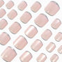 Silver Glitter Skinny French Tip Square Press On Vegan Faux Nail Set - 24 Pack,