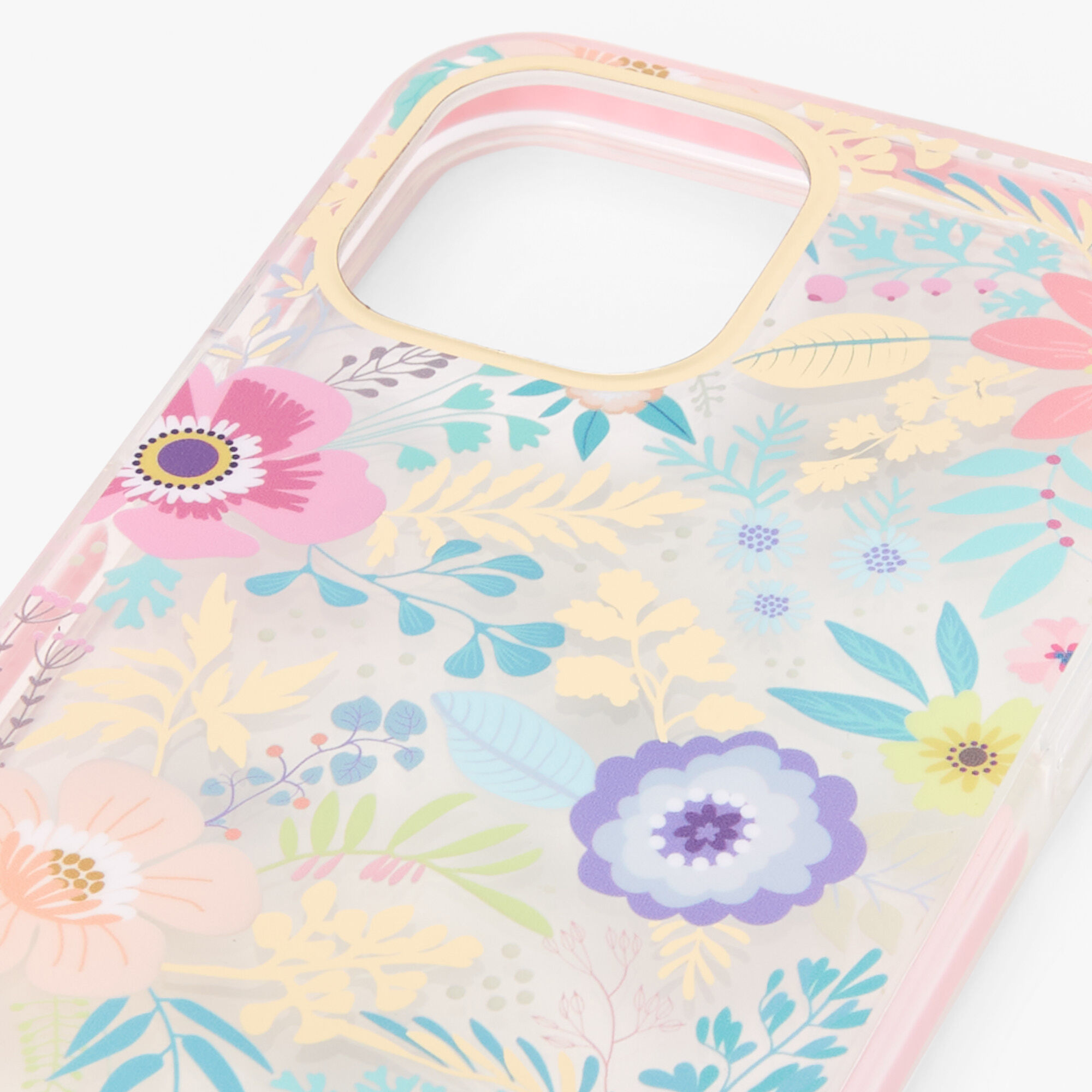 Pink Floral Clear Protective Phone Case - Fits iPhone® 12 Pro Max,
