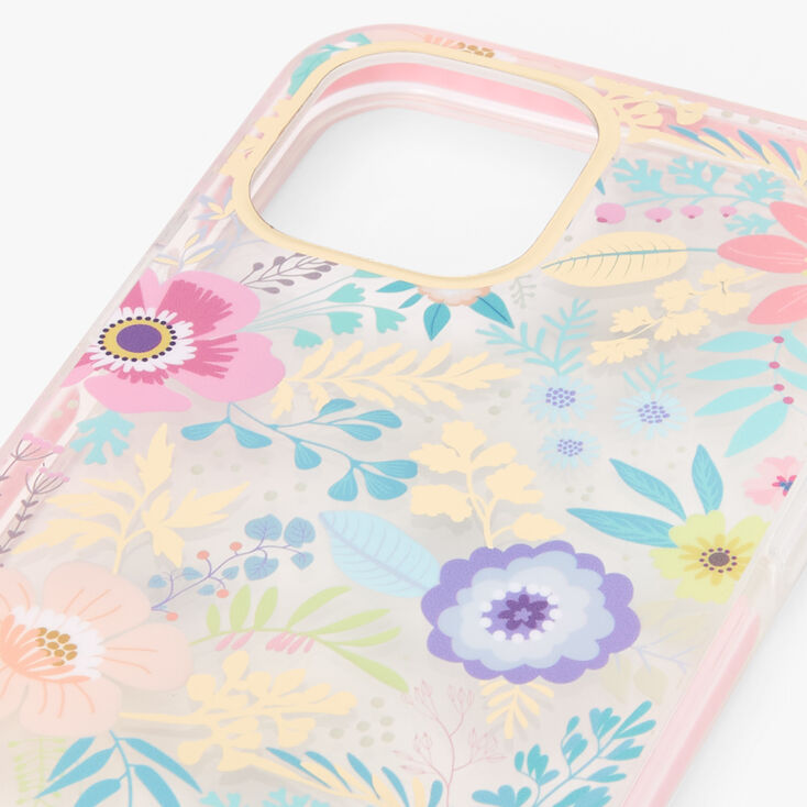 Pink Floral Clear Protective Phone Case - Fits iPhone&reg; 12 Pro Max,