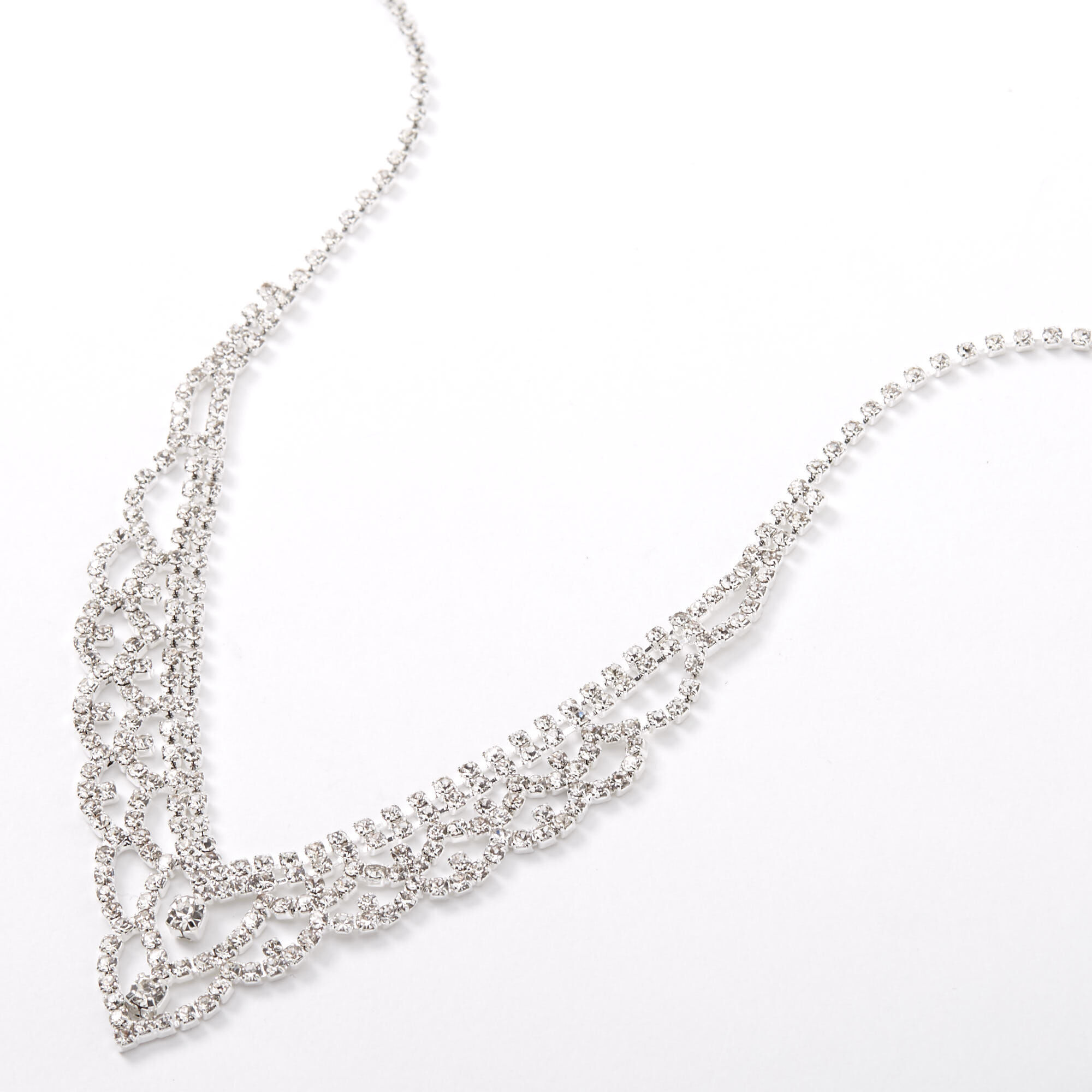 LILAH vintage silver rhinestone necklace
