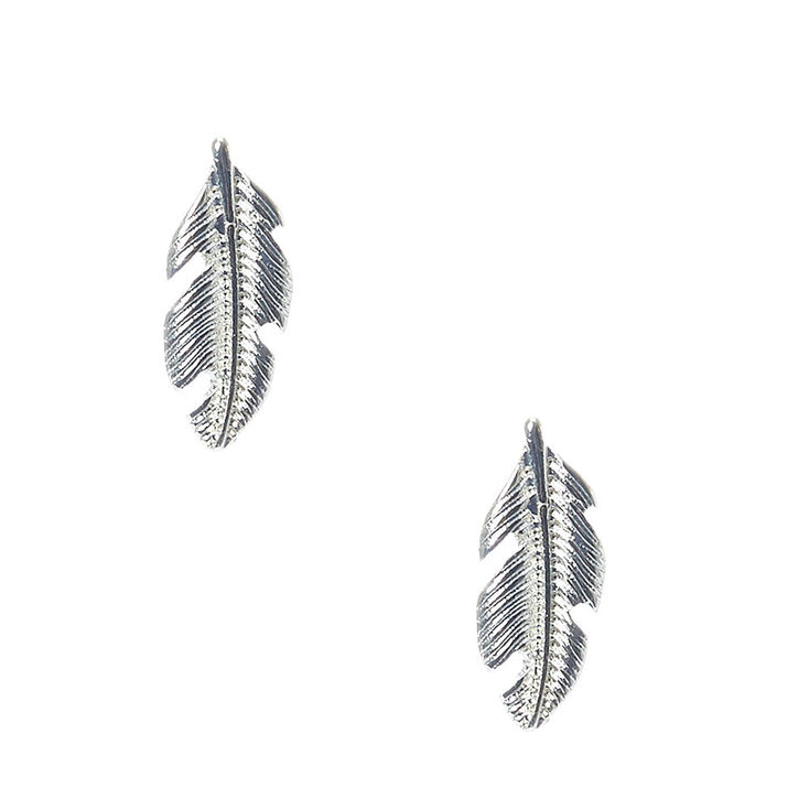 Claire's Clous d'oreilles à feuilles couleur argentés