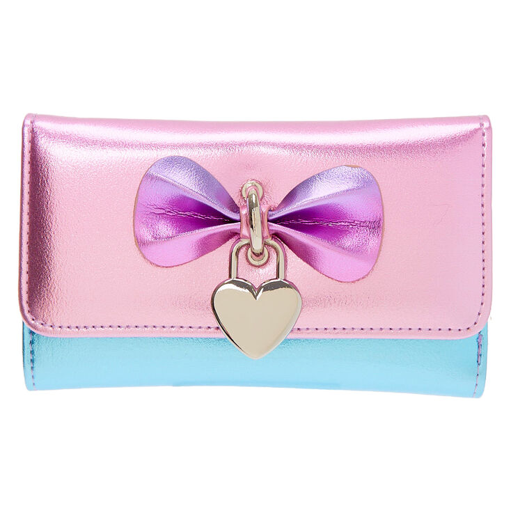 Claire's Porte-feuille à breloque cœur violet effet dégradé
