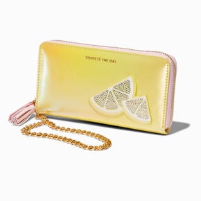 Squeeze the Day Lemon Holographic Wristlet Wallet,