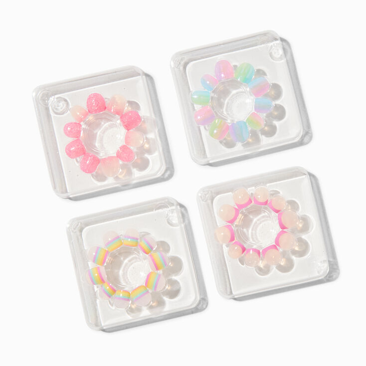 Claire&#39;s Club Rainbow Press On Vegan Faux Nail Set - 4 Pack,