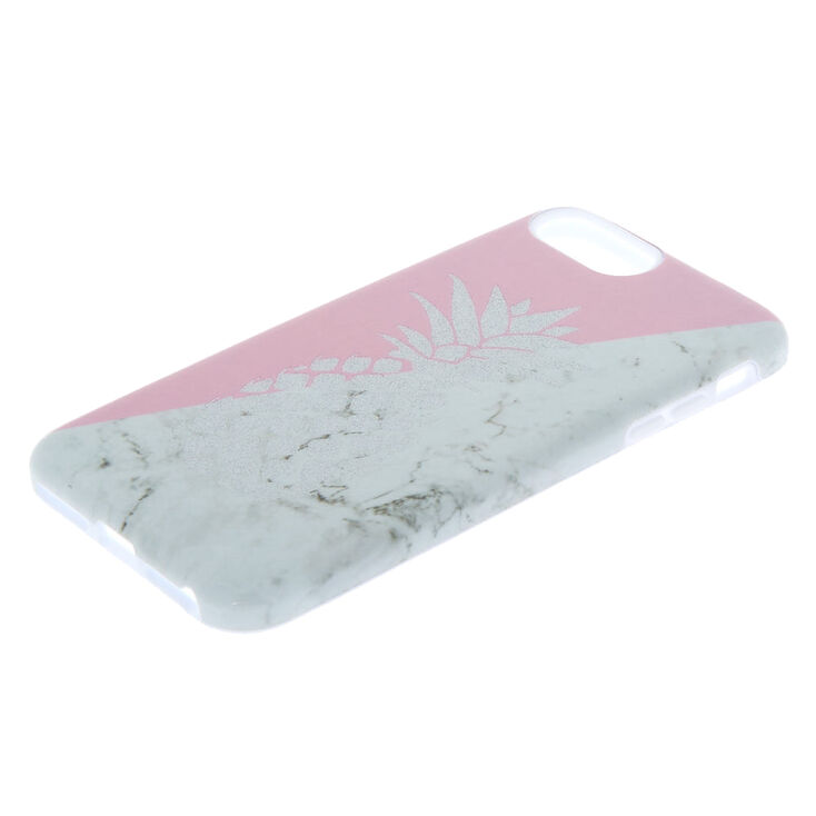 Pink Marble Pineapple Protective Phone Case - Fits iPhone 6/7/8/SE,