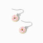 Pink Sparkle Donut 0.5&quot; Drop Earrings ,