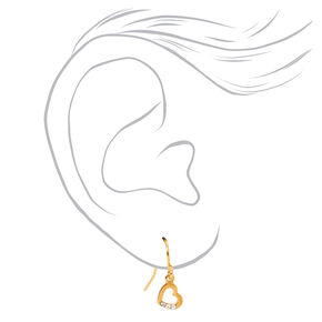 18ct Gold Plated 0.5&quot; Happy Face, Heart, &amp; Rainbow Drop Earrings &#40;3 Pack&#41;,