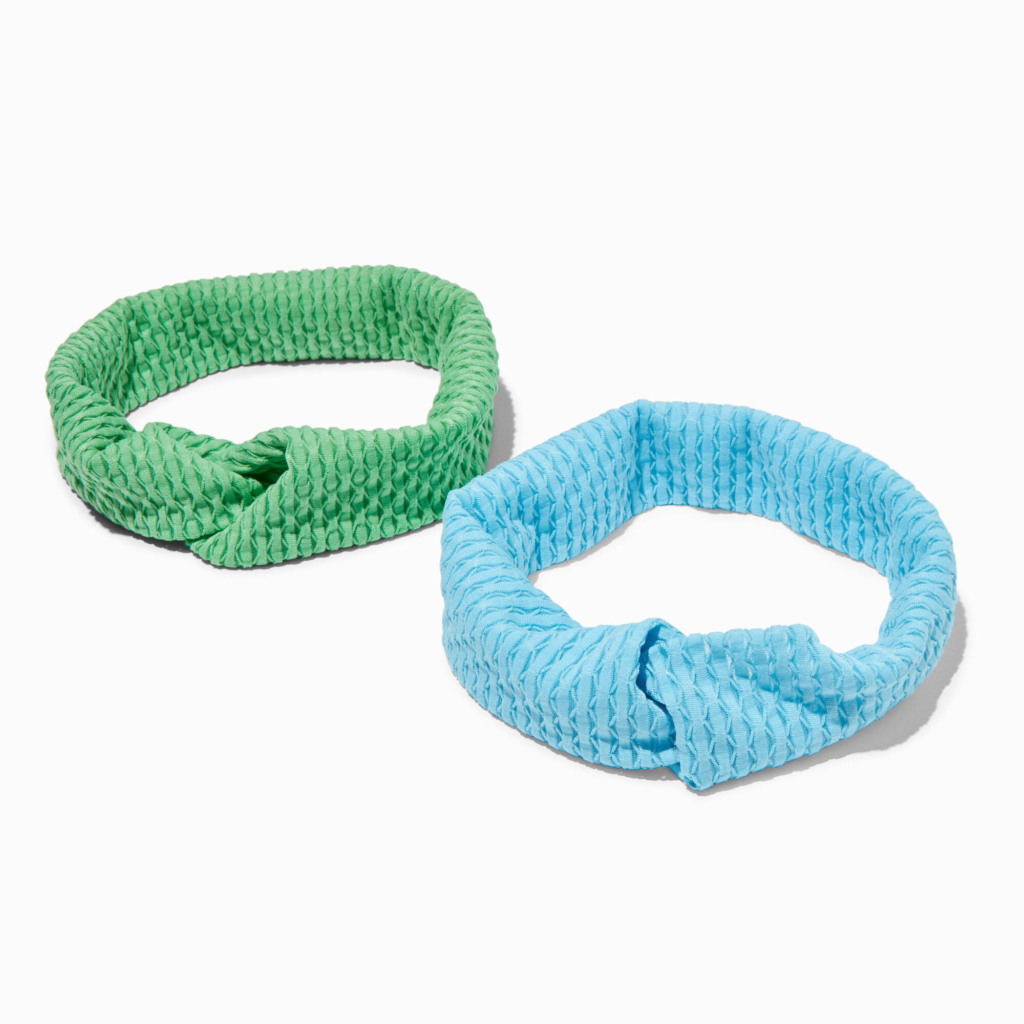 View Claires Blue WaffleWeave Twisted Headwraps 2 Pack Green information