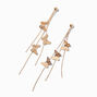 Gold-tone Triple Butterfly 4&quot; Drop Earrings ,