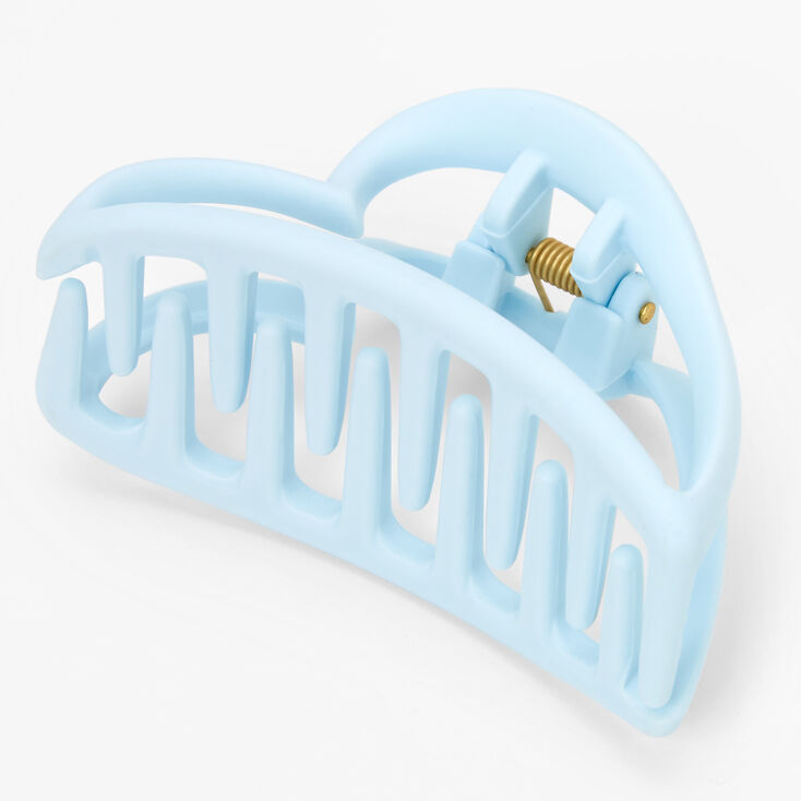 Medium Outline Heart Hair Claw - Light Blue,