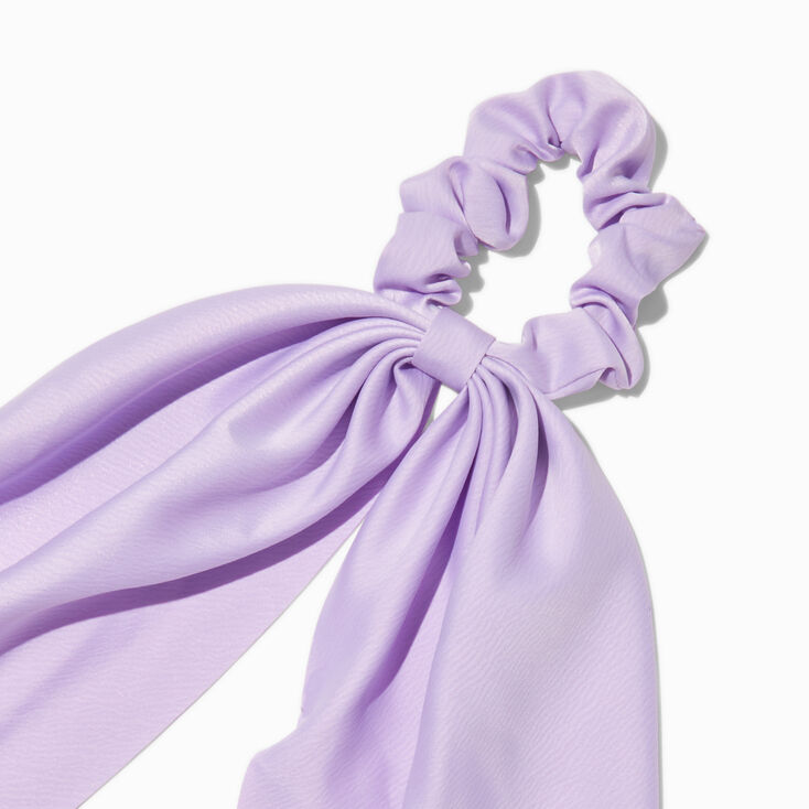 Lilac Satin Small Hair Scrunchie Scarf,
