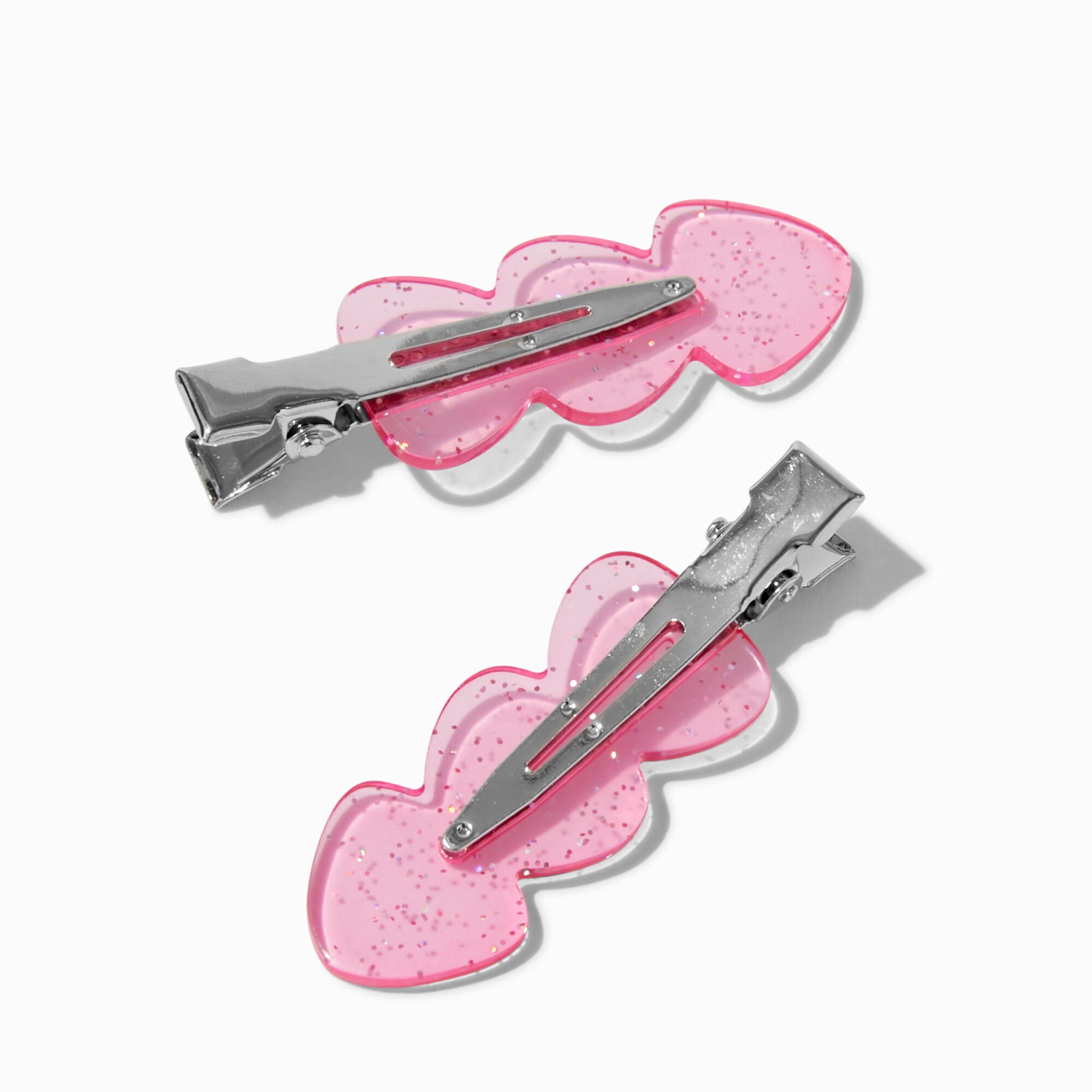 Barrettes de coiffure sans frisottis transparentes roses - Lot de 2,