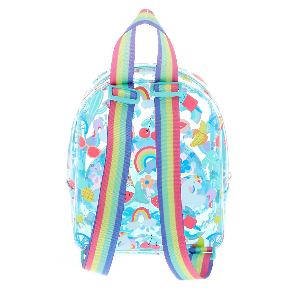 Claire's Club Summer Print Mini Backpack - Blue,