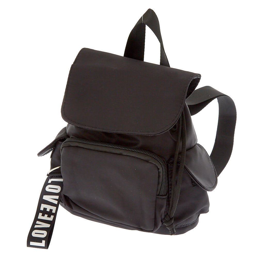 Black nylon clearance mini backpack