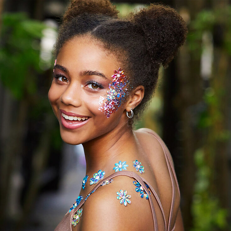 Iridescent Flower Skin Gems - Blue,