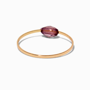 Purple Beaded Gold-tone Ring Stack - 2 Pack,