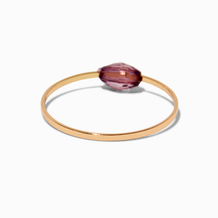Purple Beaded Gold-tone Ring Stack - 2 Pack,