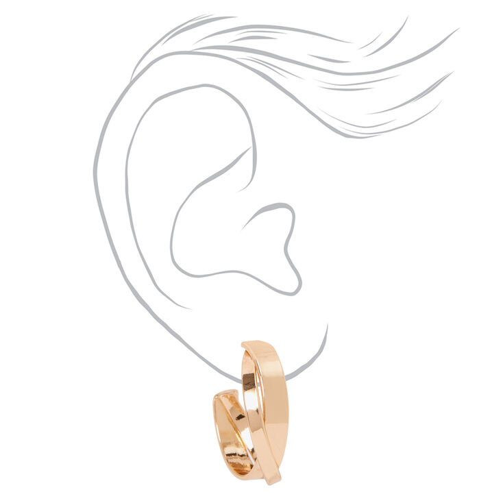 Gold-tone 25mm Crisscross Hoop Earrings,
