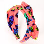 Neon Leopard Heart Knotted Bow Headband,