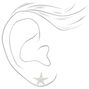 Sterling Silver Iridescent Starfish Stud Earrings,