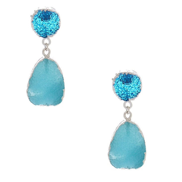 Claire's Pendantes géode bleues 3,8 cm