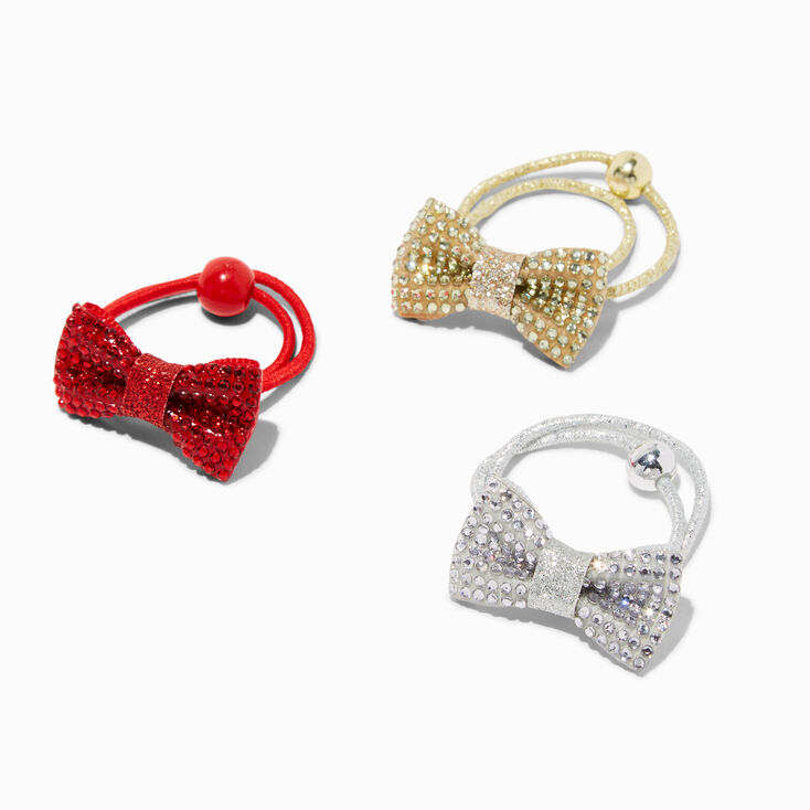 Claire&#39;s Holiday Icon Bow Hair Ties - 6 Pack,