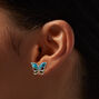 Clous d&#39;oreilles papillon cowgirl couleur argent&eacute;e,