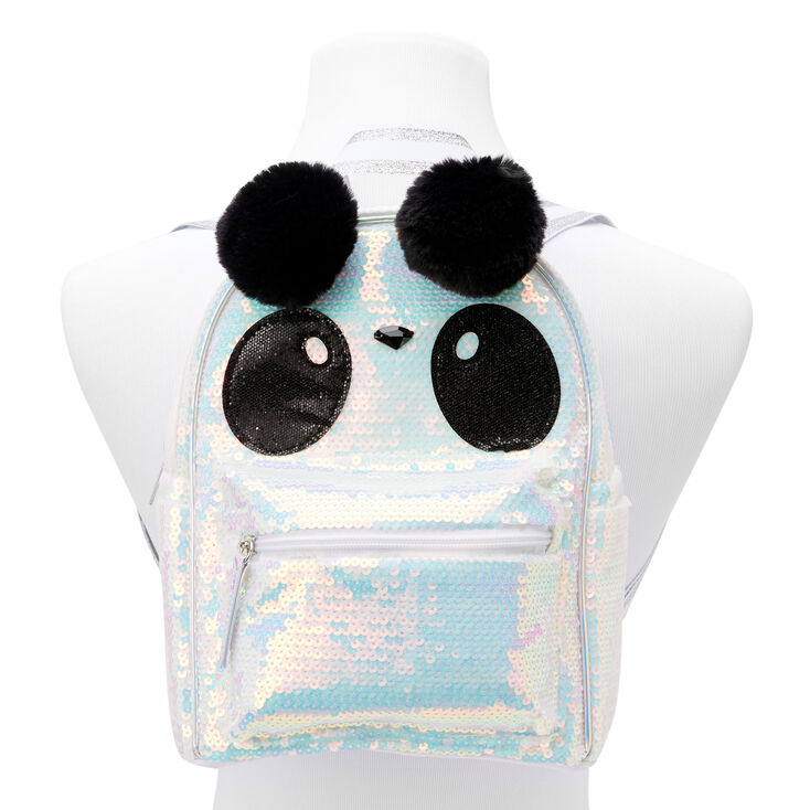 Claire's Club Sequin Panda Glasses Case - White