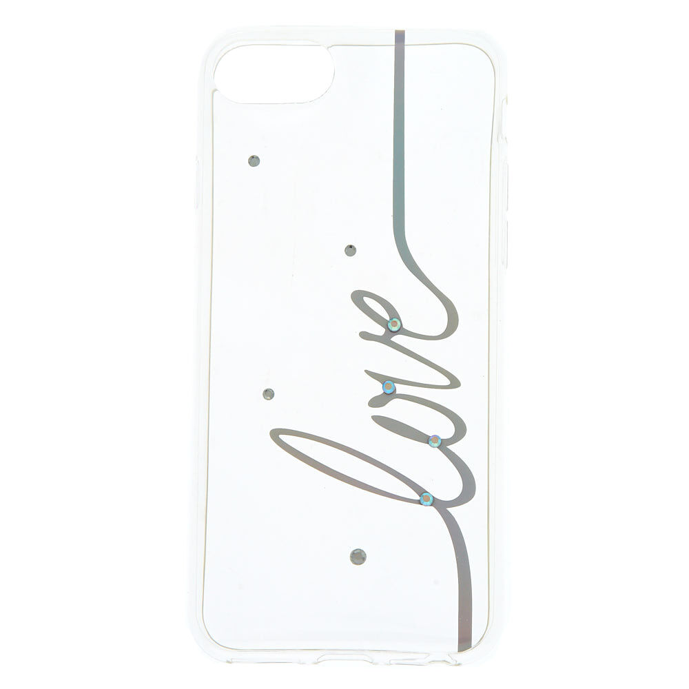 Holographic Love Script Phone Case - Fits iPhone 6/7/8/SE,