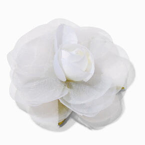 Barrette rose blanche,