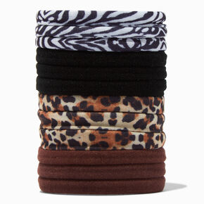 Animal Print Rolled Hair Ties - 12 Pack,