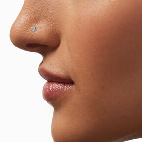 22G Sterling Silver Cubic Zirconia Nose Stud,