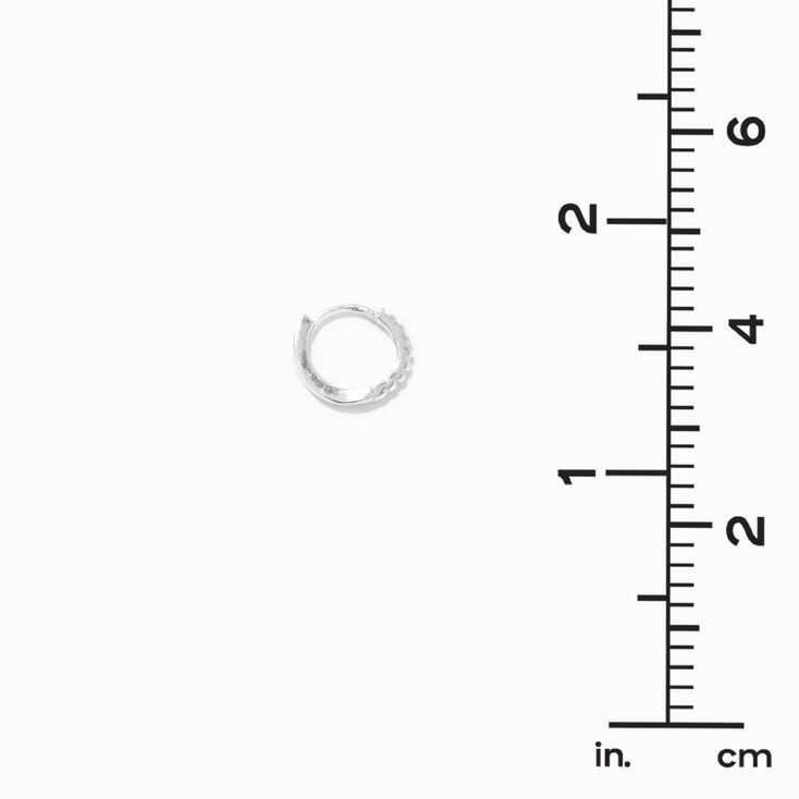 Boucle d&rsquo;oreille pour piercing au cartilage en zircon cubique d&#39;imitation 10&nbsp;mm couleur argent&eacute;e,