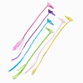 Claire&#39;s Club Butterfly Rainbow Faux Hair Snap Clips,