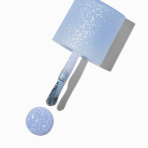 Matte Effect Vegan Nail Polish - Light Blue Glitter,