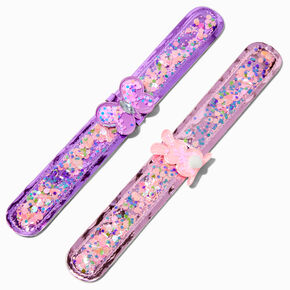 Spring Icons Glitter-Filled Snap Bracelets - 2 Pack,