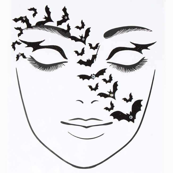 Halloween Gemstone Bats Face Stickers,
