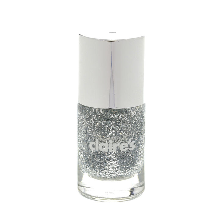 Silver Shine Glitter Nail Polish,