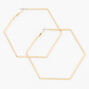 Gold 70MM Hexagon Hoop Earrings,