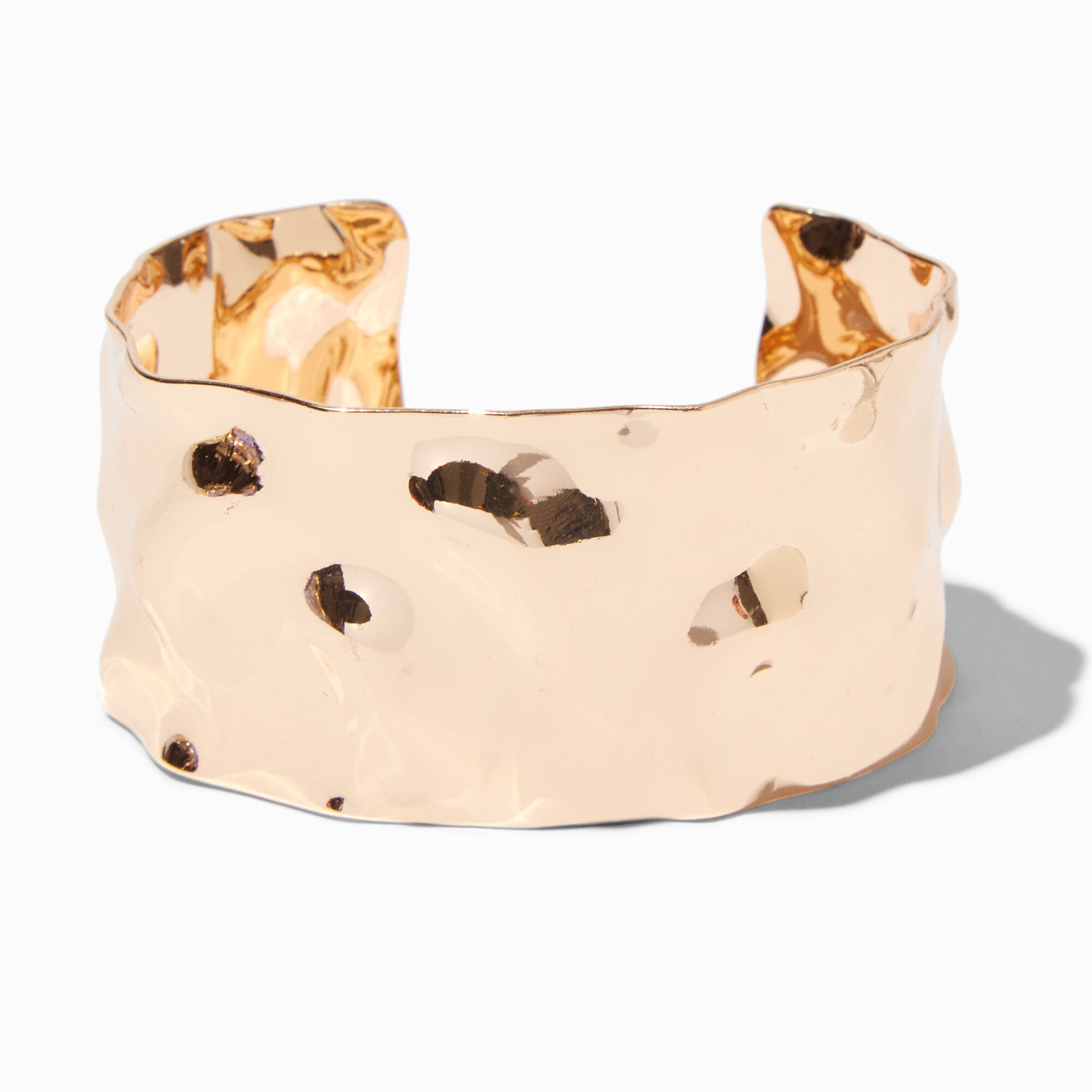 View Claires Tone Crumpled Cuff Bracelet Gold information