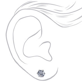 C LUXE by Claire&#39;s Sterling Silver Cubic Zirconia 5mm Round Stud Earrings,