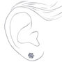 C LUXE by Claire&#39;s Sterling Silver Cubic Zirconia 5mm Round Stud Earrings,