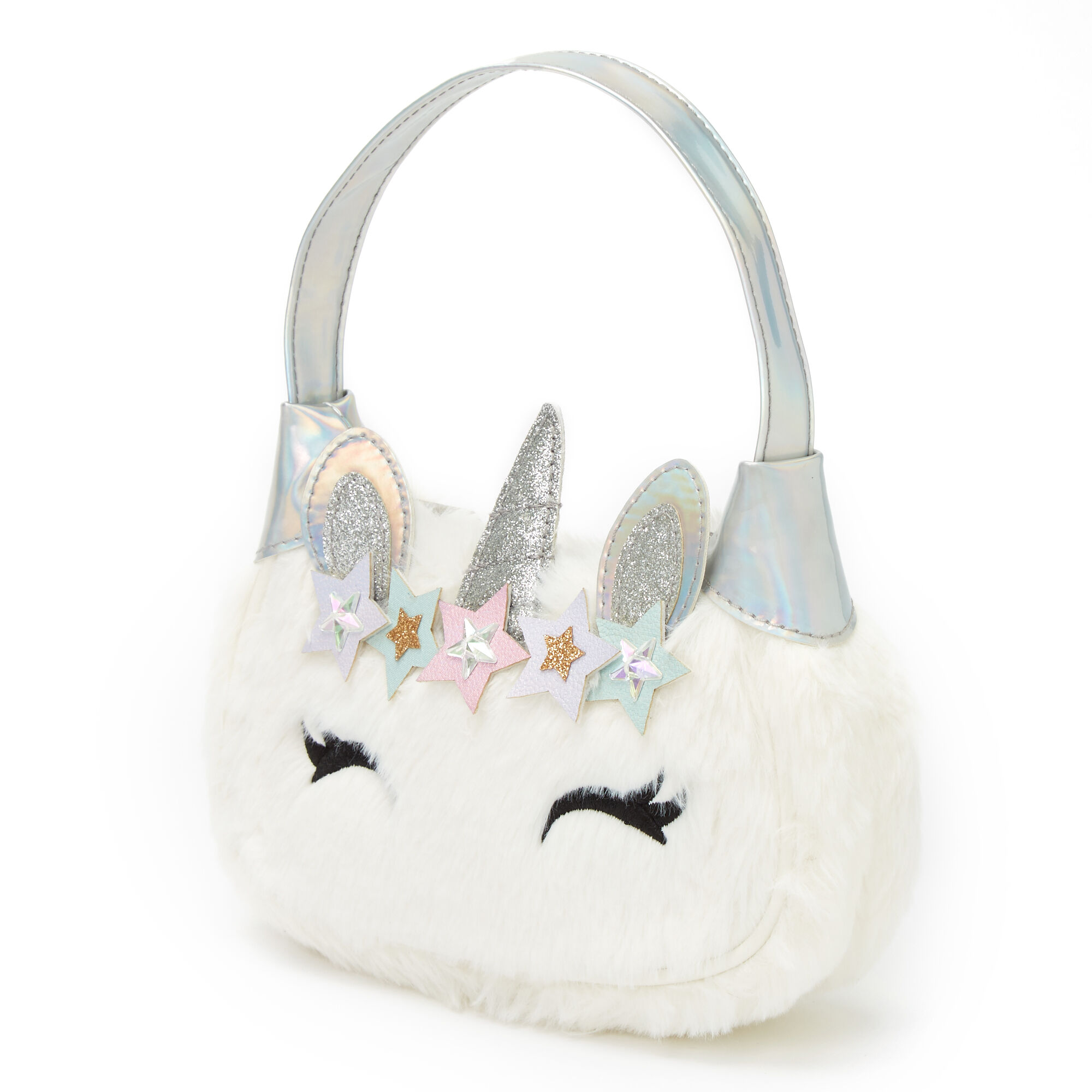 Claire s Club Holographic Unicorn Handbag