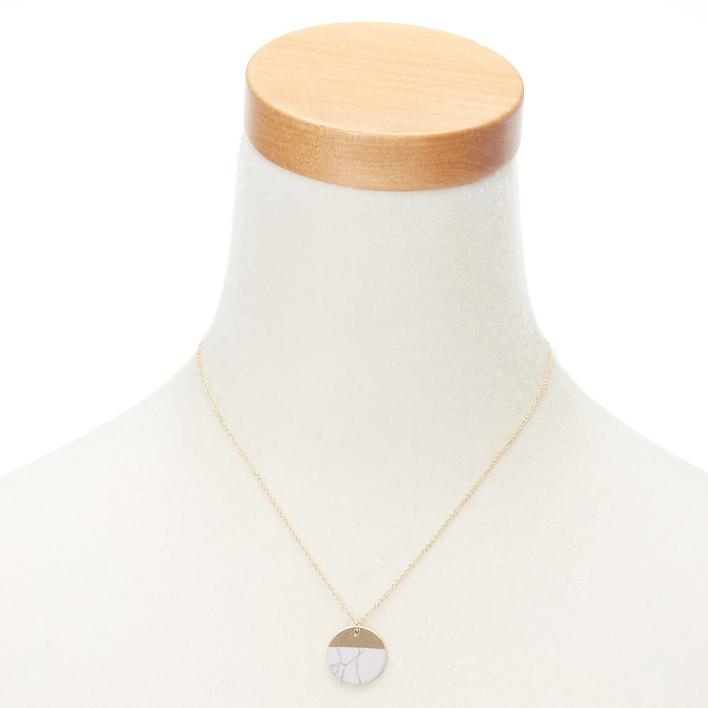 Parure de bijoux couleur doré à cercles blancs effet marbré - lot de 2,