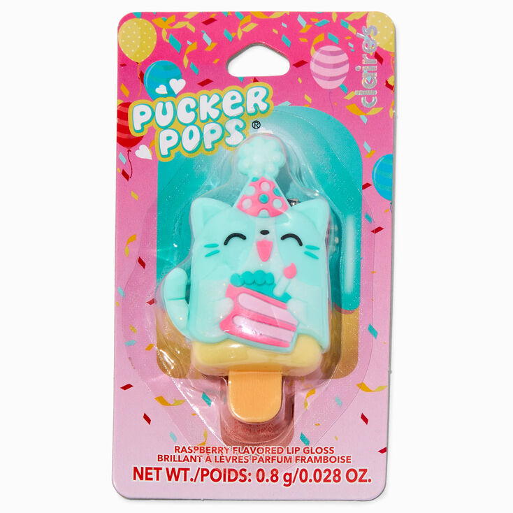 Pucker Pops&reg; Birthday Cat Lip Gloss - Raspberry,