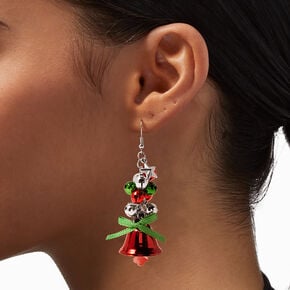 Jingle Bells 2.5&quot; Linear Drop Earrings,