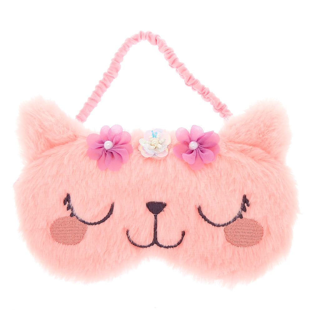 Claire's Club Kitty Flower Sleeping Mask - Pink,